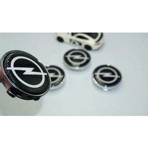 Dk Tuning Opel Gümüş Siyah Jant Göbeği Kapak Seti 60MM