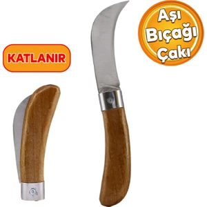 Plastik Saplı Bıçak Çakı Aşı Bıçağı Profesyonel Çelik Eğri Uçlu Bağ Ağaç Budama Aşı Çakısı 220 mm