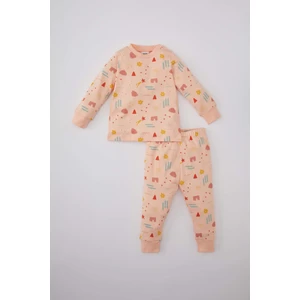 Kız Bebek Desenli Uzun Kollu Pijama Takımı B7748A524SP