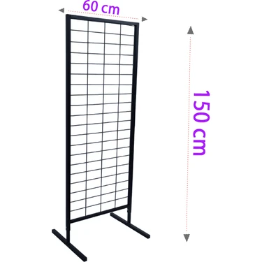 Gri Dekor 60X150 cm Ayaklı Tel Pano Stant, Aksesuar Standı, Telefon Aksesuar Standı, Çoraplık,