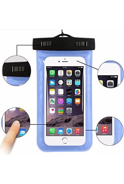 Aras Moto Motosiklet Su Geçirmez Telefon Kılıfı Şefaf Askılı Tüm Telefonlarla Uyumlu (Siyah)-Arasmoto