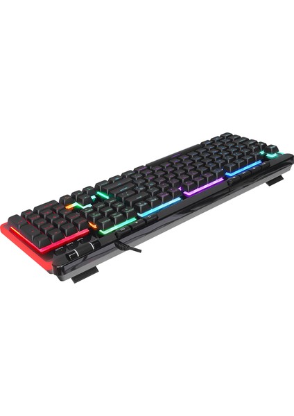 SHINE K14 Siyah USB RGB Backlight Membrane Gaming Oyuncu Klavye