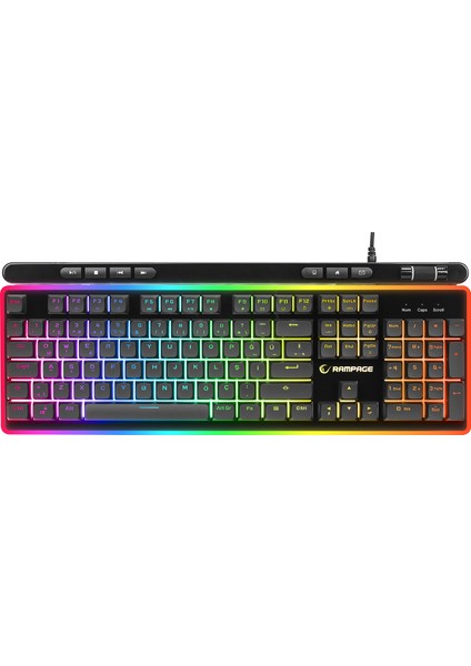 SHINE K14 Siyah USB RGB Backlight Membrane Gaming Oyuncu Klavye