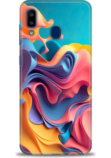 Samsung Galaxy A30 Kılıf Hd Baskılı - Renkli Su