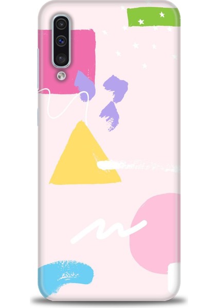 Samsung Galaxy A50 Kılıf Hd Baskılı - Üçgen Kare