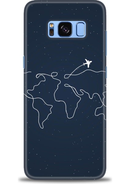 Samsung Galaxy S8 Plus Kılıf Hd Baskılı - Uçak ve Dünya