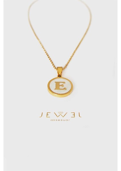 E Harfi Gold Altın Kaplama Kolye