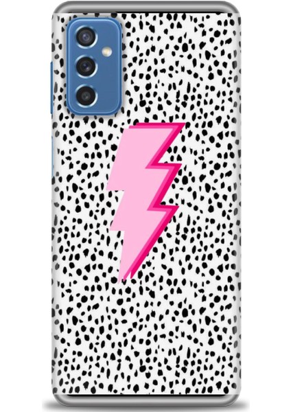 Samsung Galaxy M52 5g Kılıf Hd Baskılı - Pembe Şimşek