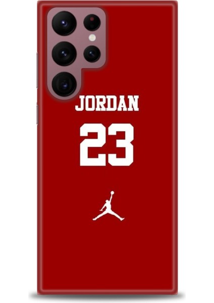 Samsung Galaxy S22 Ultra Kılıf Hd Baskılı - Jordan Kırmızı