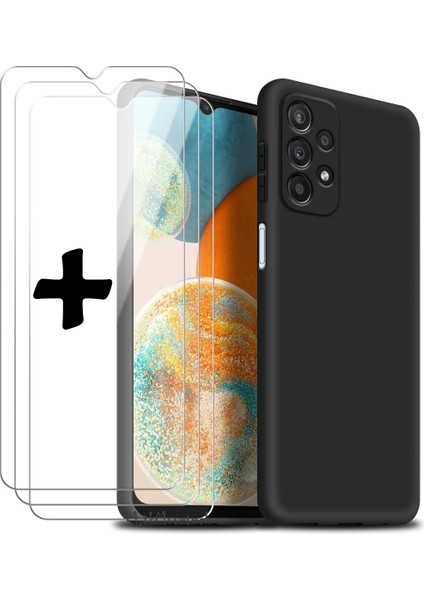 Samsung Galaxy A53 Kılıf Silikon + 9h Tempereli Nano Cam 2'li Set Ekran Camı