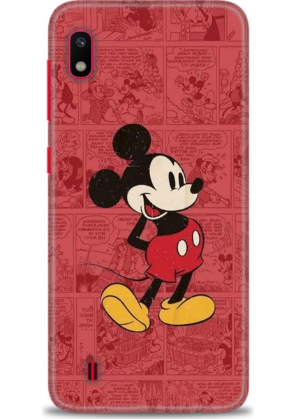 Samsung Galaxy A10 Kılıf Hd Baskılı - Kırmızı Mickey