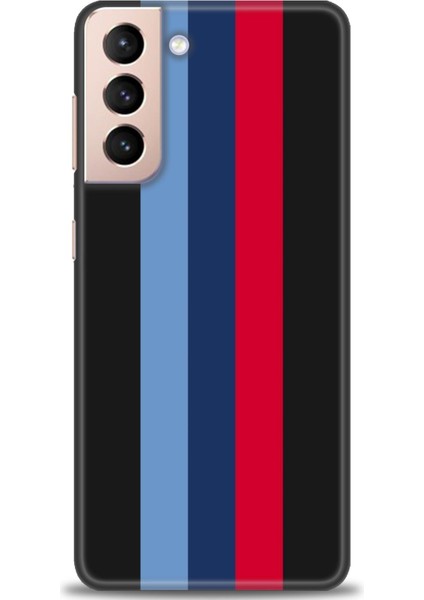 Samsung Galaxy S21 Fe Kılıf Hd Baskılı - Bordo Mavi Çubuklar