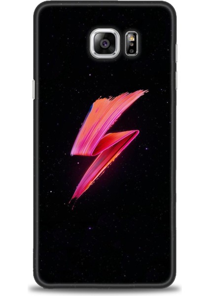 Samsung Galaxy Note 5 Kılıf Hd Baskılı - Pembe Şimşek