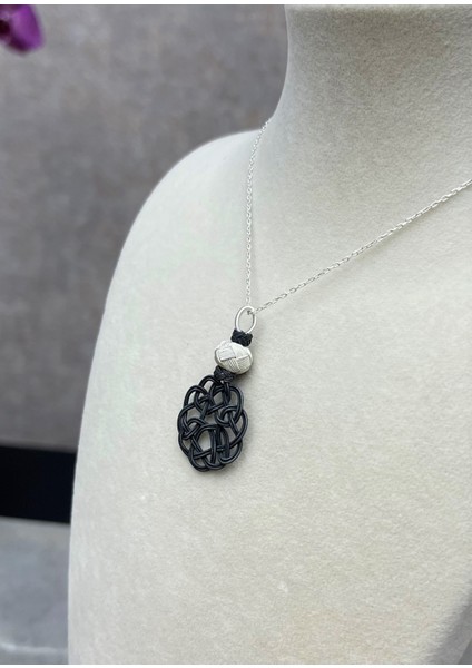 Gümüş Kazaziye Aşk Düğümü Kolye Küpe Set - SET04 Iki Sıralı