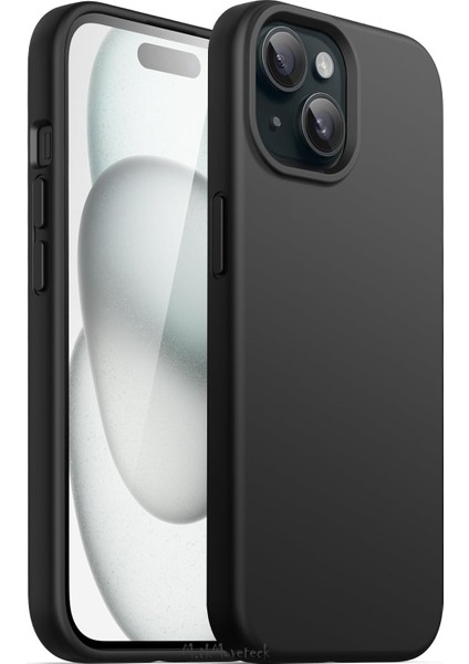 Apple iPhone 15 Kılıf Silikon + 9h Tempereli Nano Cam 2'li Set Ekran Camı