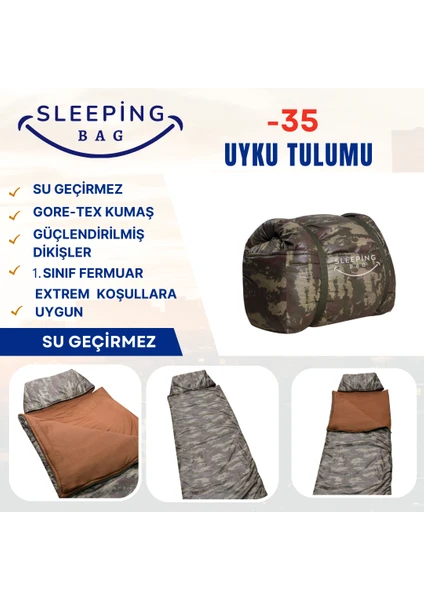 Uyku Tulumu Su Geçirmez -35 Kamuflaj