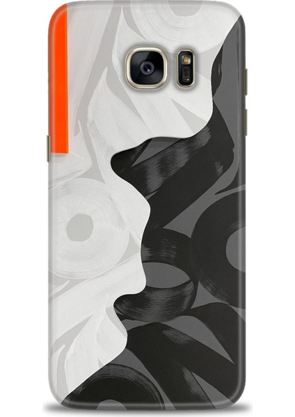 Samsung Galaxy S7 Edge Kılıf Hd Baskılı - Turuncu Çizgi