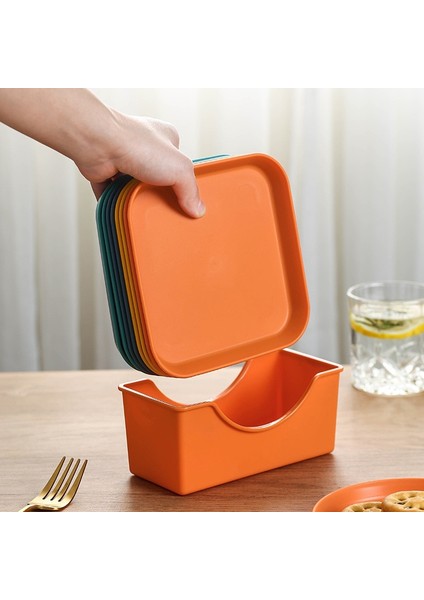 Shanhua Shop Orange Round Plate Style Plastic Plates Reusable ,unbreakable Sturdy Plastic Dinner Plates Bpa Free Dishwasher Safe For Home,kitchen,dinning, Outdoor Use (Yurt Dışından)