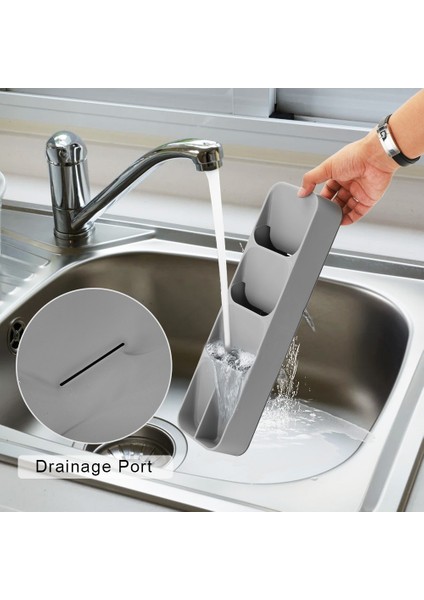 Bıçaklık Gri Stil Çatal Bıçak Saklama Kutusu Tepsi Bıçak Tutucu Sofra Organizatör Kaşık Çatal Çekmece Saklama Kutusu Plastik Konteyner Bıçak Blok Tutucu (Yurt Dışından) fırsatları