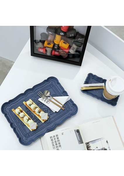 Mavi S Tarzı Nordic Wooden Tray Fruit Dessert Storage Tray Jewelry Cosmetics Organizers Retro Tea Plate (Yurt Dışından)
