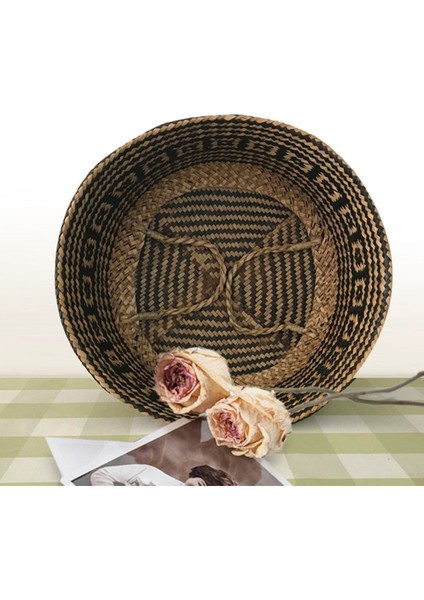 22X19CM Tarzı Yeni 1 Adet Katlanabilir El Yapımı Rattan Dokuma Çiçek Sepeti Seagrass Giyim Saklama Sepeti Ev Dekorasyon Çiçek Sepeti (Yurt Dışından) indirimleri