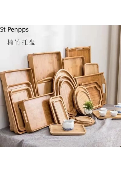 25X14CM'LIK Bir Stil Ahşap Bambu Servis Tepsisi Çay Bardağı Tabağı Tepsileri Meyve Tabağı Depolama Palet Plakası Dekorasyon Japon Gıda Dikdörtgen Plaka (Yurt Dışından)