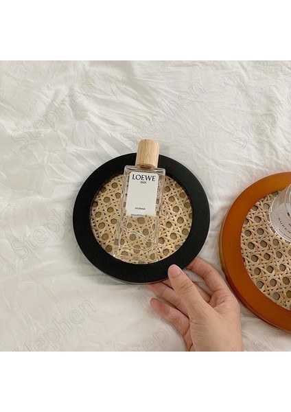 BK-32X23CM Stili Kore Ins Ahşap Rattan Sehpa Tepsi Modern Sadelik Oturma Odası Masaüstü Çay Bardağı Şarap Seti Depolama Tepsisi Ev Dekorasyon (Yurt Dışından) fırsatları