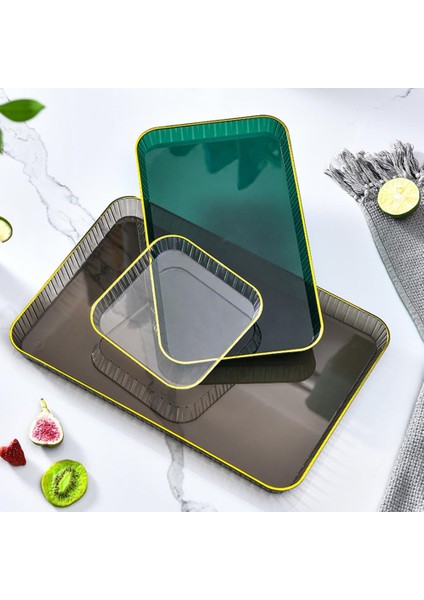 Şeffaf L Stili High Squarerectangular Anti-Wear Table Snack Dried Fruit Tray For Desktop Storage Trays Jewelry Storage Trays (Yurt Dışından) indirimleri