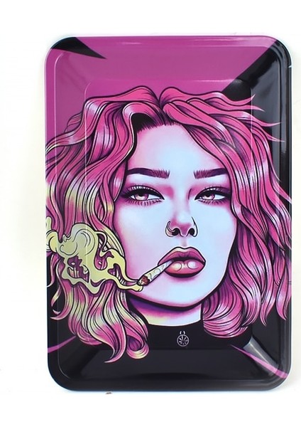 Yeni 2 Stil 18CM X12.5CM Küçük Metal Pembe Tekerlekli Tepsiler Ot Tütün Sigara Ot Tepsileri Depolama Sigara Aksesuarları Özel Logo (Yurt Dışından)