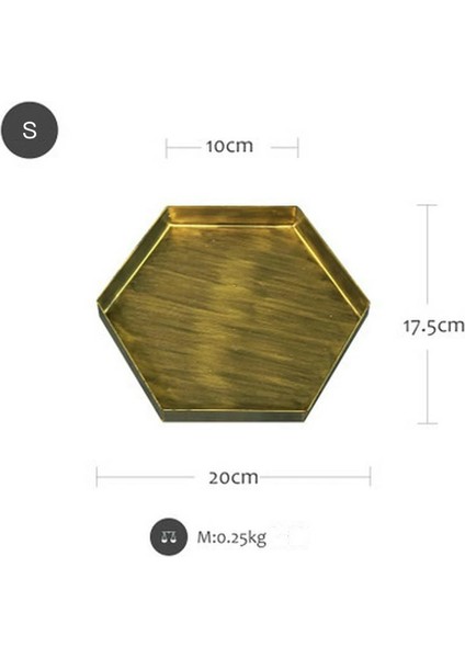 S-Altıgen Stili Iskandinav Geometrik Altın Tepsiler Metal Demir Gıda Meyve Tabağı Masaüstü Makyaj Organizatör Takı Çanak Eski Ev Partisi Dekorasyon Tepsisi (Yurt Dışından)