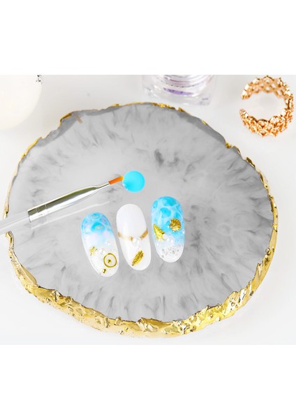 Shanhua Shop Mor Tarzı 1pcs Resin Storage Painted Palette Tray Jewelry Display Plate Necklace Ring Earrings Display Tray Creative Decoration Organizer (Yurt Dışından)