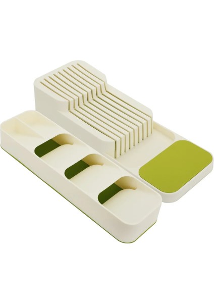 Beyaz Stili Ayarla Çatal Bıçak Saklama Kutusu Tepsi Bıçak Tutucu Sofra Organizatör Kaşık Çatal Çekmece Saklama Kutusu Plastik Konteyner Bıçak Blok Tutucu (Yurt Dışından)