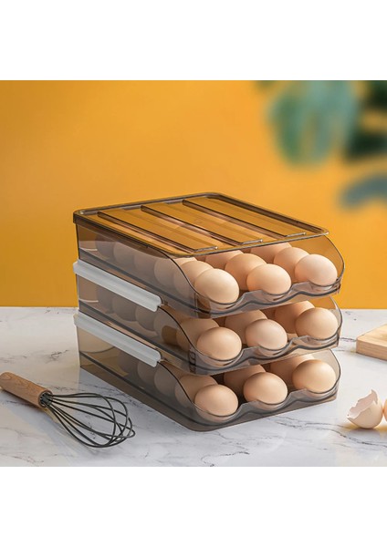 Shanhua Shop B Tarzı Refrigerator Egg Storage Box Portable Egg Drawer Storage Rack Tray Holder Container Eggs Fresh Kitchen Household Organizer Case (Yurt Dışından)