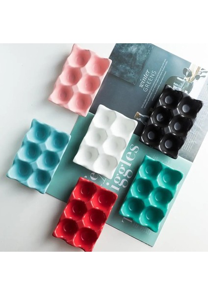 Kırmızı Stil Taşınabilir Yumurtalık Saklama Kutusu Pratik Yaratıcı Seramik Tepsi Kaymaz 6 Izgara Seramik Çevre Dostu Yumurta Kabı Aksesuarları (Yurt Dışından) fiyatları