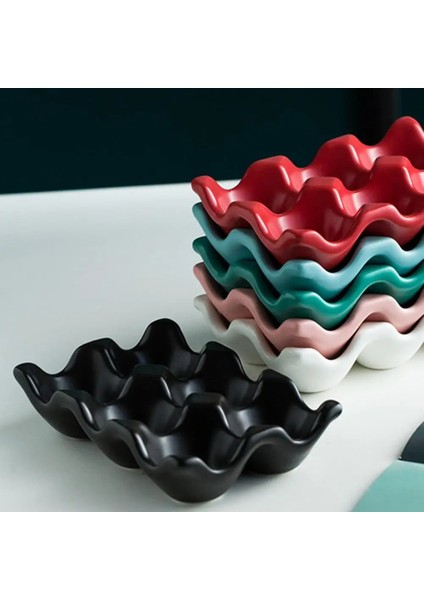 Kırmızı Stil Taşınabilir Yumurtalık Saklama Kutusu Pratik Yaratıcı Seramik Tepsi Kaymaz 6 Izgara Seramik Çevre Dostu Yumurta Kabı Aksesuarları (Yurt Dışından) modelleri