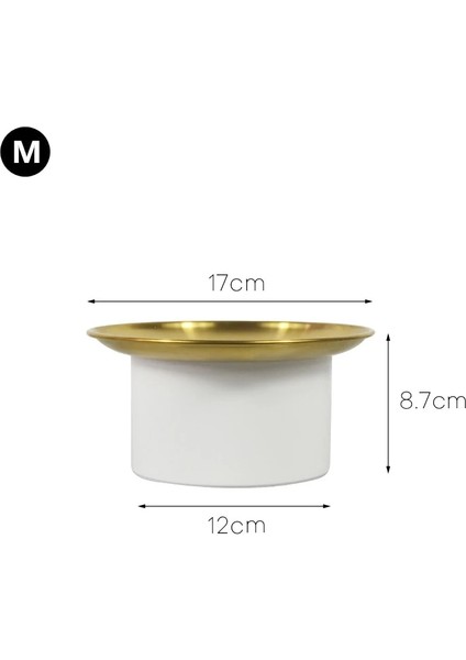 Beyaz M Stili Kuru Meyve Tabağı Kozmetik Tepsisi Atıştırmalıklar Yemekleri Anahtar Saklama Kutusu Masaüstü Çeşitli Eşyalar Metal Kapaklı Tank (Yurt Dışından)