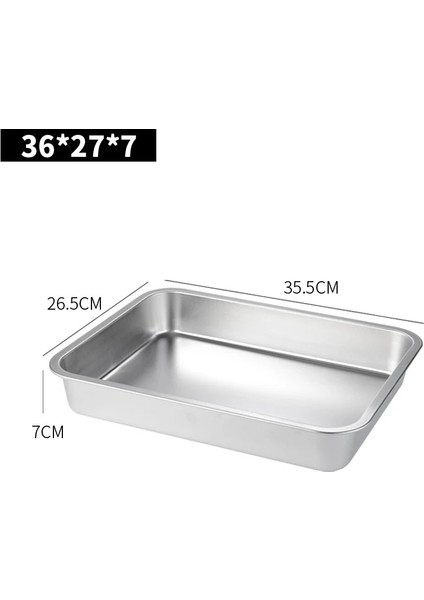 36X27X7CM Stili Paslanmaz Çelik Yemek Tepsileri Dikdörtgen Meyve Sebze Saklama Tavaları Kek Ekmek Bisküvi Bulaşık Bakeware Mutfak Pişirme Tabakları (Yurt Dışından)