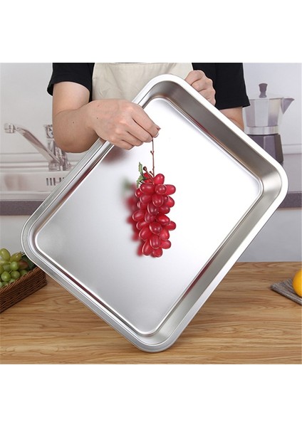 36X27X7CM Stili Paslanmaz Çelik Yemek Tepsileri Dikdörtgen Meyve Sebze Saklama Tavaları Kek Ekmek Bisküvi Bulaşık Bakeware Mutfak Pişirme Tabakları (Yurt Dışından)