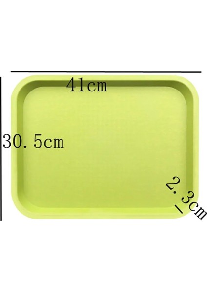 Yeşil 41X30.5X2.3 Stili Abs Kaymaz Plastik Tepsi Kahverengi Kırmızı Yeşil Sarı Renk Plastik Tabak Meyve Tepsisi Restoran Yılan Bar Çay Kek Ekmek Yemek Tabağı (Yurt Dışından)