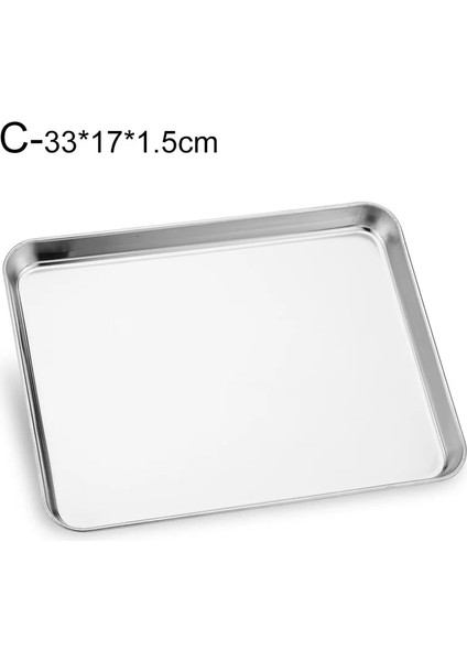 C Stili Paslanmaz Çelik Dikdörtgen Gıda Tepsileri Barbekü Meyve Ekmek Depolama Plakası Mutfak Buğulanmış Derin Tavalar Bulaşık Bakeware Pişirme Araçları (Yurt Dışından)