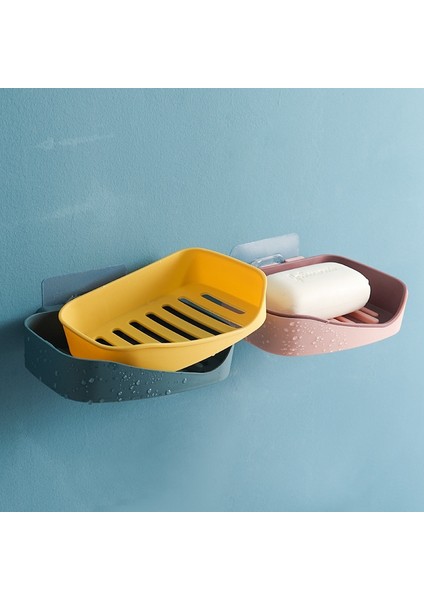 Pembe Stil Çift Katmanlı Sabun Kutusu Depolama Rafları Duvara Asılı Sabunluk Ev Yaratıcı Ücretsiz Delme Banyo Rafı Drenaj (Yurt Dışından) fırsatları