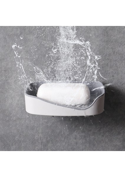 Pembe Stil Çift Katmanlı Sabun Kutusu Depolama Rafları Duvara Asılı Sabunluk Ev Yaratıcı Ücretsiz Delme Banyo Rafı Drenaj (Yurt Dışından) indirimleri