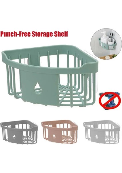 Gri Stil Banyo Duş Mutfak Caddy Raf Köşe Banyo Duvara Montaj Raf Depolama Tutucu Organizatör (Yurt Dışından) modelleri