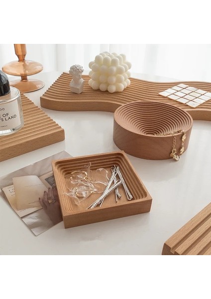 E Stili Cutelife Ins Iskandinav Masa Ahşap Kahve Tepsisi Şarap Yemek Kek Mutfak Depolama Tepsisi Organizatör Takı Servis Tepsisi Dekorasyon Ev (Yurt Dışından) modelleri