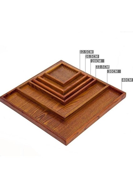 35X15X2CM Stili Ahşap Tepsi Japon Kahverengi 30CM Kare Dikdörtgen Kahve Çay Seti Sofra Palet Yemek Tabağı Ev Mutfak Depolama Malzemeleri (Yurt Dışından)
