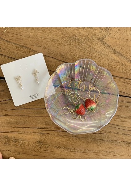 Çap 7.5cm Tarzı Yaratıcı Kabuk Tepsi Cam Saklama Tepsileri Küpe Yüzük Takı Teşhir Tepsileri Renk Paleti Fotoğraf Sahne Bandejas De Decor (Yurt Dışından) fırsatları