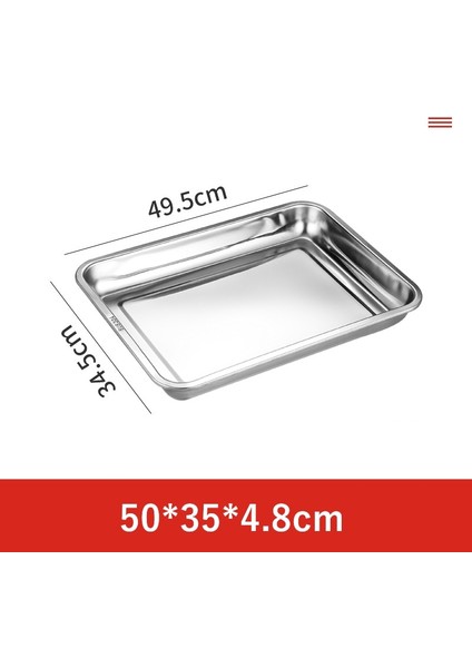50X35X4.8CM Stili Kalınlaşmış Paslanmaz Çelik Yoğun Delik Tahliye Tepsisi Dikdörtgen Kızartma Yağ Filtresi Tavası Meyve Sebze Depolama Çanak Mutfak Aksesuarları (Yurt Dışından)