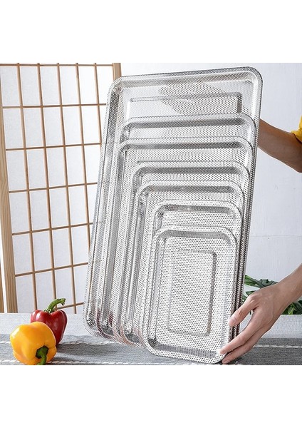 50X35X4.8CM Stili Kalınlaşmış Paslanmaz Çelik Yoğun Delik Tahliye Tepsisi Dikdörtgen Kızartma Yağ Filtresi Tavası Meyve Sebze Depolama Çanak Mutfak Aksesuarları (Yurt Dışından) fiyatları