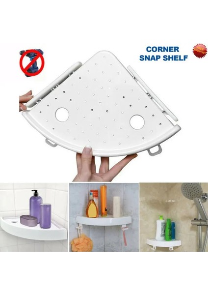 Beyaz Stil Ev Banyo Köşe Depolama Tutucu Duvara Monte Üçgen Duş Raf Vantuz Şampuan Sabun Şeyler Depolama Rafı (Yurt Dışından) modelleri