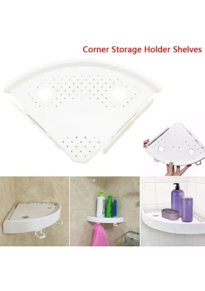 Beyaz Stil Ev Banyo Köşe Depolama Tutucu Duvara Monte Üçgen Duş Raf Vantuz Şampuan Sabun Şeyler Depolama Rafı (Yurt Dışından) fırsatları